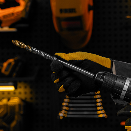 Сверло спиральное по металлу 12 x 205 мм, Р6М5, Golden Tip, удлиненное Denzel