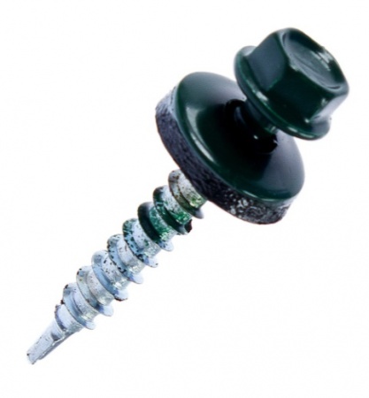 Саморезы металл-дерево 4.8x35 мм цвет зелёный, 250 шт.