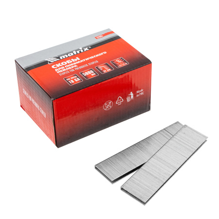 Скобы для пневматического степлера 18GA, 1.25 х 1 мм длина 32 мм ширина 5,7 мм, 5000 шт Matrix цена