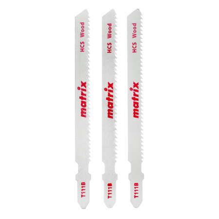 Полотна для электролобзика  по дереву, 3 шт, T111B, 75 x 2 мм, HCS Matrix