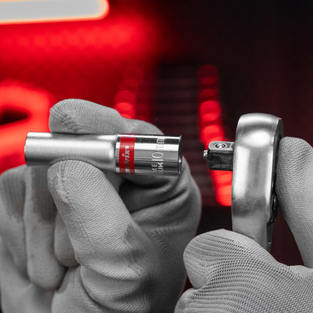 Набор удлиненных торцевых головок 3/8", 6 гранные, CrV, 8-19мм, 10 штук Matrix