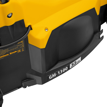 Газонокосилка электрическая GM-1300, 1300 Вт, шир. 32 см, 5 уров., травосб. 35 л Denzel цена