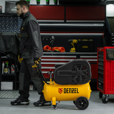 Компрессор воздушный рем. привод BCI 2100/50, 2,1 кВт, 50 литров, 400 л/мин Denzel