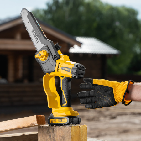 Цепная мини-пила аккумуляторная бесщет., СCS-200BL, шина 200 мм, Li-Ion, 20 В Denzel