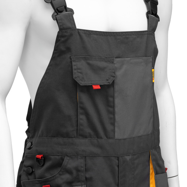 Полукомбинезон профессиональный рабочий, 65% полиэстер 35% хлопок, M Denzel