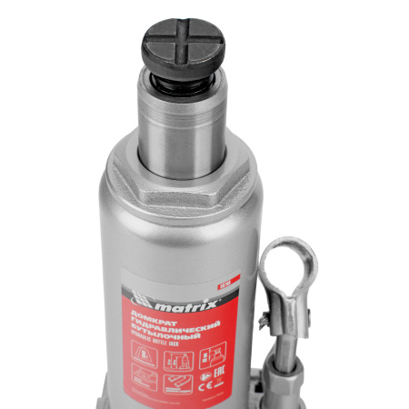 Домкрат гидравлический бутылочный, 8 т, h подъема 230-457 мм Matrix цена
