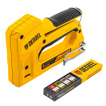 Степлер мебельный, тип 53 и 13, 6-14мм, тип 140, 10-14мм, тип 300, 15мм, тип 500, 15мм Denzel цена