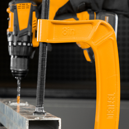 Струбцина G-образная, усиленная, 200 мм Denzel цена