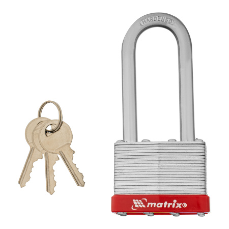 Замок навесной, 65 мм, удлиненная дужка Matrix цена