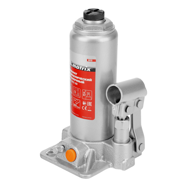 Домкрат гидравлический бутылочный, 4 т, h подъема 194-372 мм Matrix цена