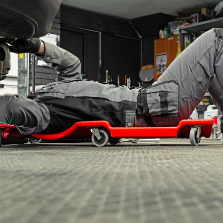 Лежак ремонтный на шести колесах, 1000 х 475 х 128 мм, пластиковый Matrix цена