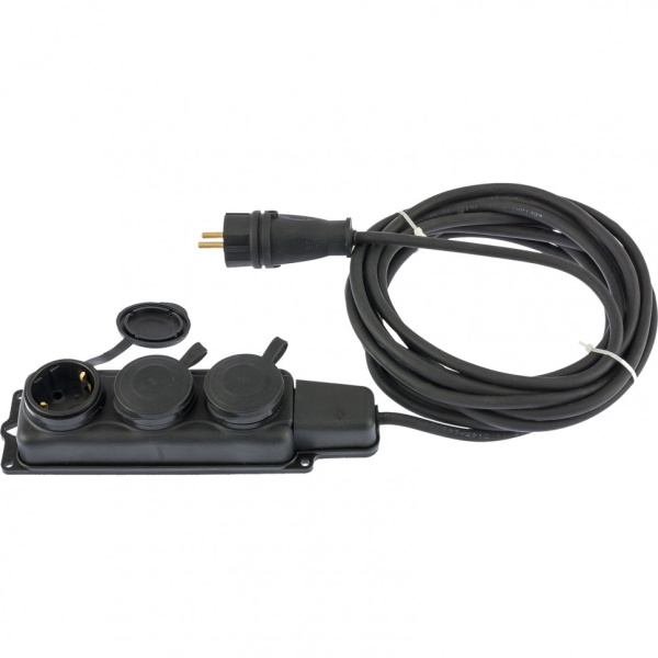 Удлинитель электрический силовой, 10 м, 3 х 1.5 мм, 16 А, тип УХЗ-16, Denzel