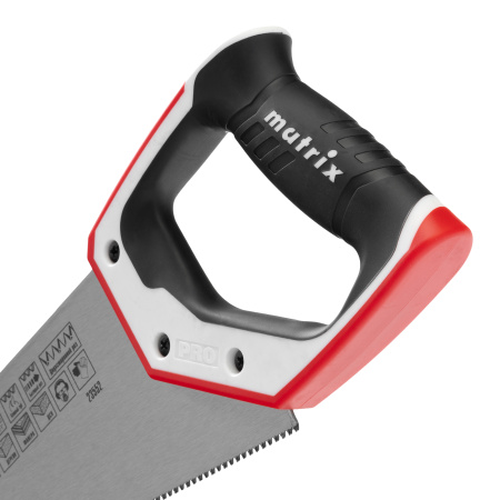 Ножовка по дереву для точных пильных работ, 350 мм, каленый зуб 3D, 14 TPI, трехкомпонентная рукоятка, Pro Matrix цена