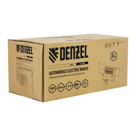 Лебедка автомобильная электрическая LB-3000.3.6 т, 3.4 кВт, 12 В Denzel цена