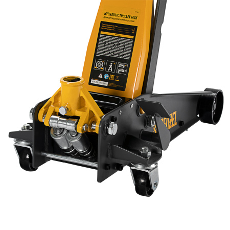 Домкрат гидравлический подкатной 3 т, с фиксатором, быстрый подъем, 135-480 мм, профессиональный Denzel цена