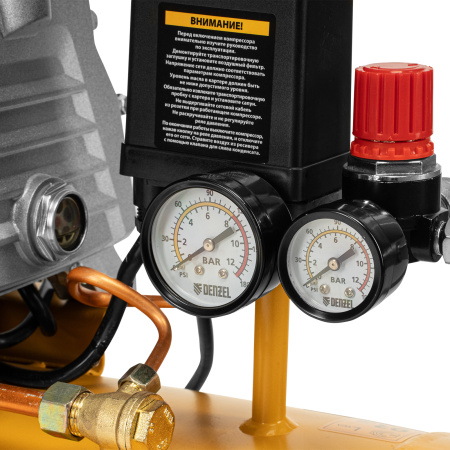 Компрессор воздушный, прямой привод DC1500/50, 1.5 кВт, 50 литров, 220 л/мин Denzel