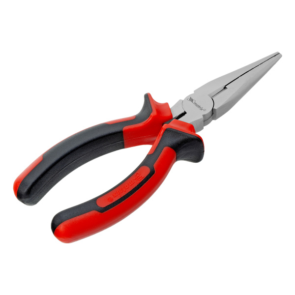 Длинногубцы прямые Nickel, 160 мм, никелированные, двухкомпонентные рукоятки Matrix