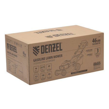 Газонокосилка бензиновая GLD-460SP-VE, 146 см3, шир. 46см, привод, вариатор, эл.старт, 60 л Denzel цена