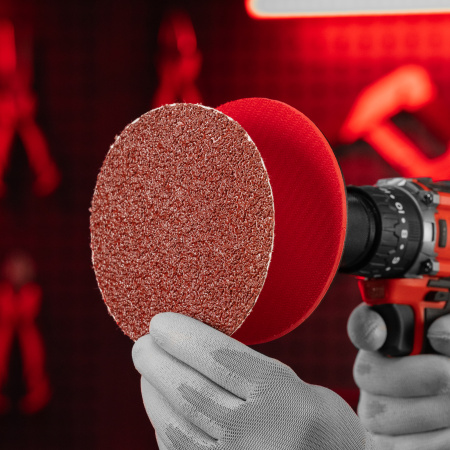 Круг абразивный на ворсовой подложке под "липучку", P 24, 125 мм, 10 шт Matrix