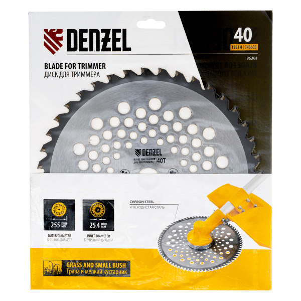Диск для триммера , 255 х 25,4  40 зубьев Denzel цена