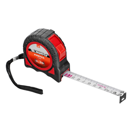 Рулетка Strong,5 м х 19 мм,обрезиненный корпус Matrix цена