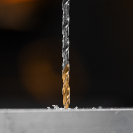 Сверло спиральное по металлу 3,5 х 112 мм, Р6М5, Golden Tip, удлиненное, 2шт. Denzel