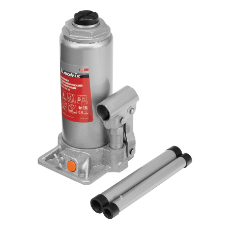 Домкрат гидравлический бутылочный, 8 т, h подъема 230-457 мм Matrix цена