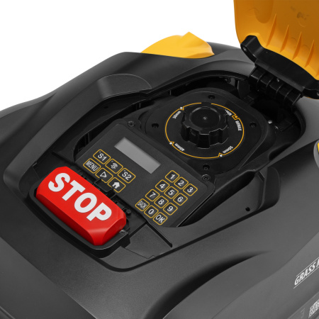 Робот-газонокосилка Grass Master 1000  1000м², 3Ач, 28V, LCD дисплей, Wi-Fi Denzel цена