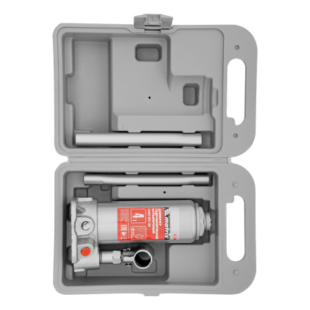 Домкрат гидравлический бутылочный, 4 т, высота подъема 194-372 мм, в пластиковый кейсе Matrix цена