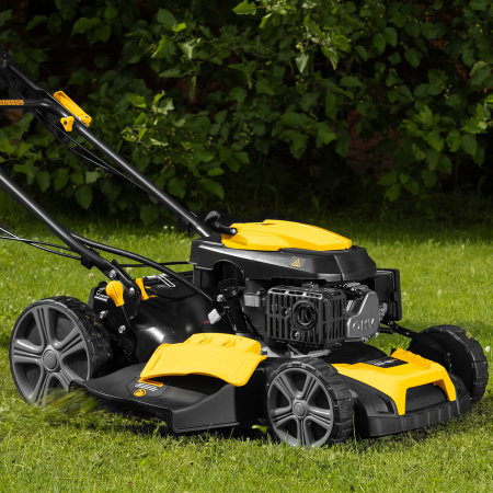 Газонокосилка бензиновая GLD-460SP-VE, 146 см3, шир. 46см, привод, вариатор, эл.старт, 60 л Denzel цена