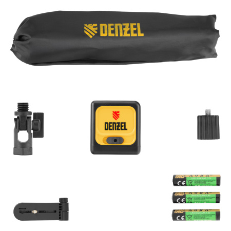 Лазерный уровень DQB-T, 30 м, зеленый луч, батарейки, штатив Denzel цена