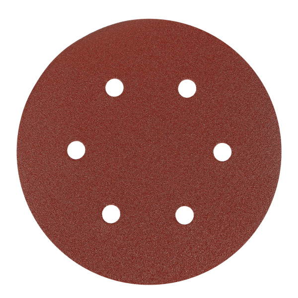 Круг абразивный на ворсовой подложке под "липучку", перфорированный, P 220, 150 мм, 5 шт Matrix