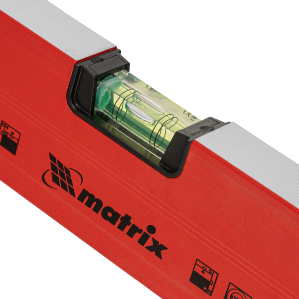 Уровень алюминиевый магнитный, 1000 мм, фрезерованный, 3 глазка (1 зеркальный) усиленный Matrix цена