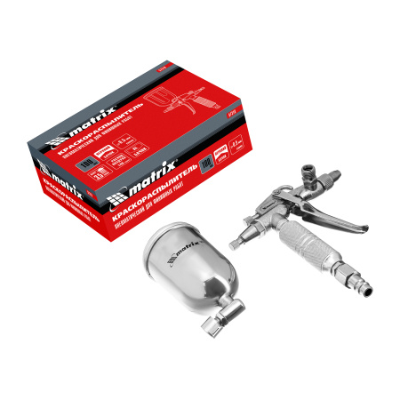 Краскораспылитель пневматический для финишных работ с верхним бачком V 0,1 л, сопло D 0.5 мм Matrix цена