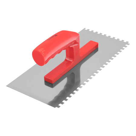 Гладилка стальная, 280 х 130 мм, зеркальная полировка, пластмассовая ручка, зуб 6 х 6 мм Matrix цена