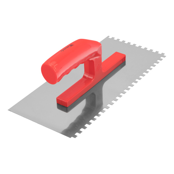 Гладилка стальная, 280 х 130 мм, зеркальная полировка, пластмассовая ручка, зуб 6 х 6 мм Matrix цена