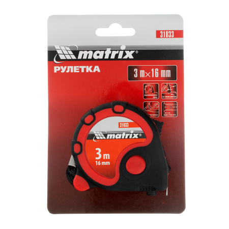 Рулетка Status 3 fixations,3 м х 16 мм,двухкомпонентный корпус,3 фиксации ленты Matrix цена