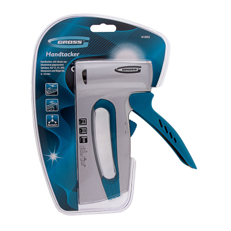 Степлер мебельный, алюминиевый корпус, регулировка удара, тип скобы: 13, 53, 300, 6-16 мм Gross цена