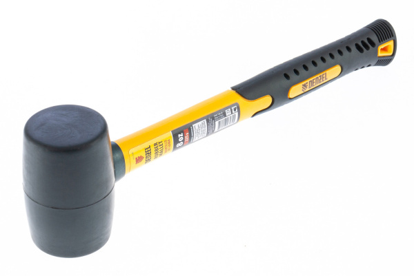 Киянка резиновая, 8 oz, черная резина, фибергласовая рукоятка Denzel