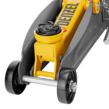 Домкрат гидравлический подкатной с фиксатором, 2 т, 130-330 мм Denzel цена