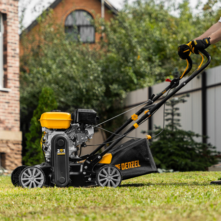 Скарификатор-аэратор бензиновый SAG-400, 212 см3, -15/+10 мм, 40 см Denzel цена