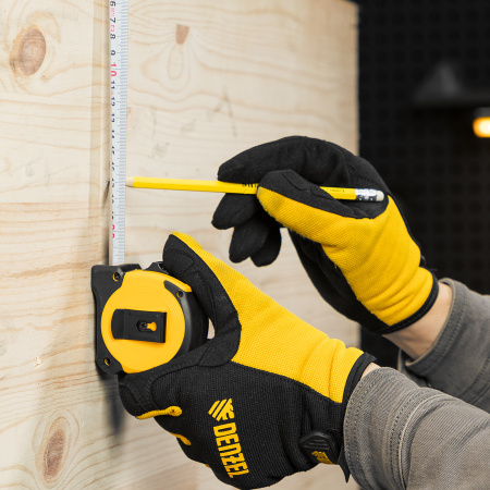 Рулетка 5м х 25мм, двухкомп. корпус, магнитный обрезиненный зацеп Denzel цена