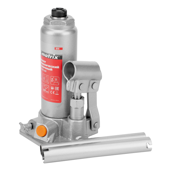 Домкрат гидравлический бутылочный, 2 т, h подъема 181-345 мм Matrix цена