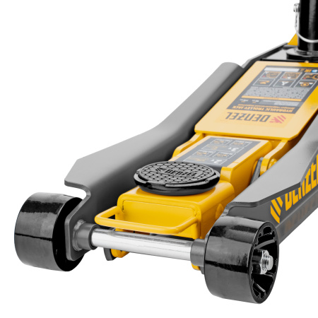 Домкрат гидравлический подкатной, 2/3 т, 98-770 мм, быстрый подъем, низ. подхват, проф, SUV Denzel цена