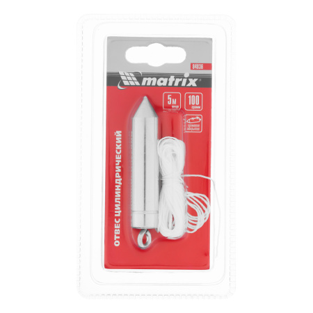 Отвес цилиндрический, 100 г, шнур 5 м Matrix цена