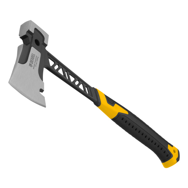 Топор цельнокованый 600 г, двухкомпонентная обрезиненная рукоятка Denzel цена