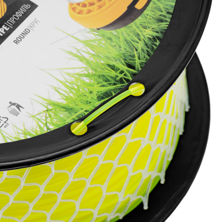 Леска для триммера круглая, 2,7мм х 151м, на DIN катушке FLEX CORD,  Denzel цена