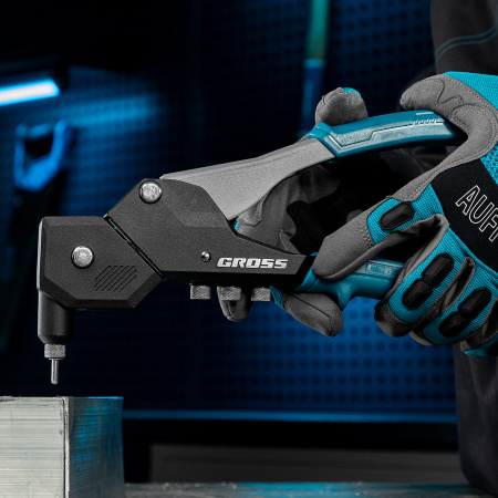 Заклепочник ручной, 290 мм, поворотный, 0-360, заклепки 2,4-3,2-4,0-4,8 мм Gross цена