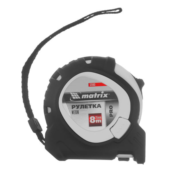 Рулетка Neon,8 м x 25 мм,обрезиненный корпус,3 фиксации,Pro Matrix цена