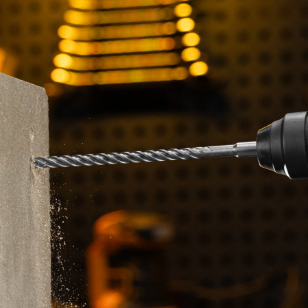 Бур по бетону, цельная крестовая пластина, 8x265 мм, SDS PLUS Denzel